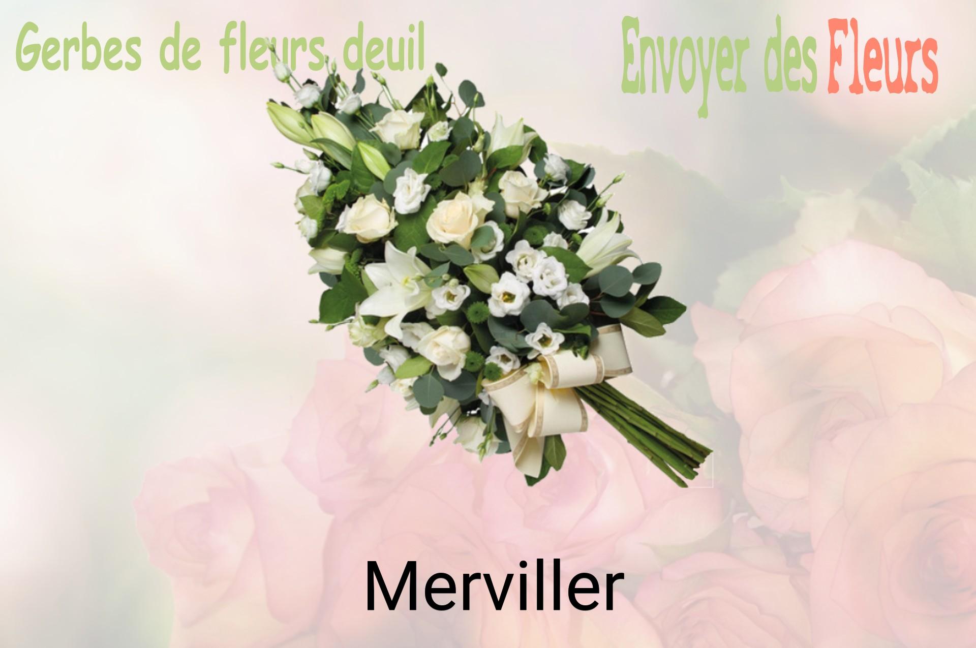 Gerbe de fleurs de deuil livrée à Merviller